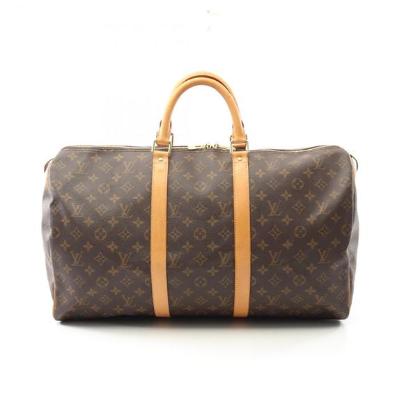 LOUIS VUITTON Brown Monogram Leather Keepall 50 Boston Bag - Picture 1 of 11